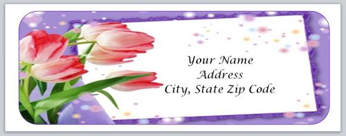 30 Flower Personalized Return Address Labels Buy 3 get 1 free (bo41)