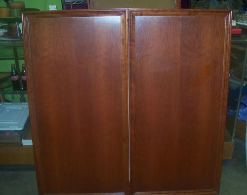 Solid Wood (Mahogany Color) Conference Room Cabinet Bulletin Board White Board