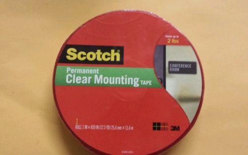 Scotch Clear Mounting Tape 4010 Long 1 Inch X 450 Inches
