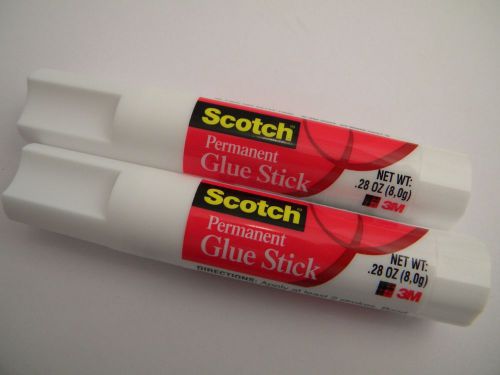 3M SCOTCH Brand PERMANENT Genuine Glue Sticks 2-pack 8g (.28oz) each Acid Free