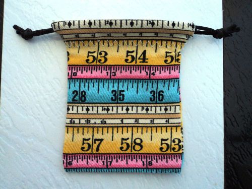Handmade  ^^ Cotton drawstring tape measure sew fabric USB carry case  ^^  NEW