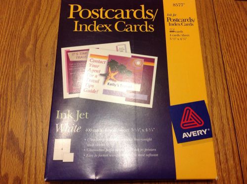 AVERY # 8577 INKJET POSTCARDS, index, WHITE, HEAVYWEIGHT, PERFORATED, 112 cards