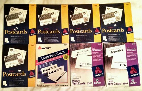 5 NEW Avery Postcard Packs- Laser Print 4&#034;x6&#034; - 100/Box White (5389) + 5305 5309