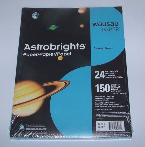 Pack of 150 Sheets 8.5 X 11&#034; 24 lb. Astrobrights Lunar Blue