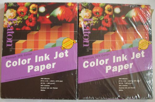 400 sheets eaton ink jet paper business  25% cotton 24 lb white 8 1/2 x 11 for sale