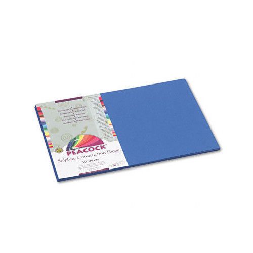 Pacon Corporation Peacock Sulphite Construction Paper, Rigid, 12 x 18 Blue
