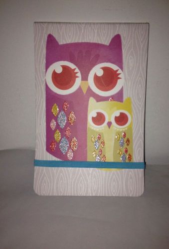 Mom &amp; Baby Owls Glittered stylish notepad by Molly &amp; Rex Valentine&#039;s Day