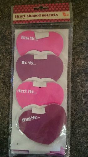 Heart Shape Post It Sticky Notelets and gel pen special messages