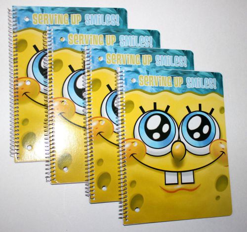 4 Pcs Sponge Bob Spiral Notebook 50 Sheets School Note Book Spongebob Brand NEW