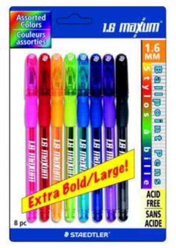 Staedtler 1.6 Maxum Ballpoint Pen 8 Count Assorted Colors