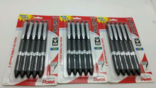 Pentel Oh Gel Pens 5 Pack black