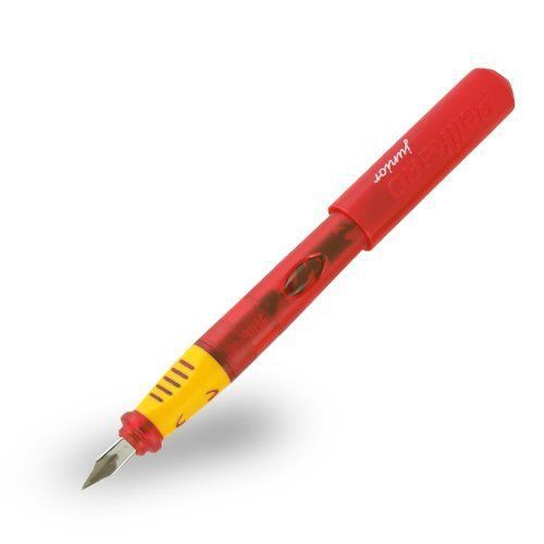 Pelikan P67 A Pelikano Junior Red Fountain Pen, Ribbed Grip, Medium Point
