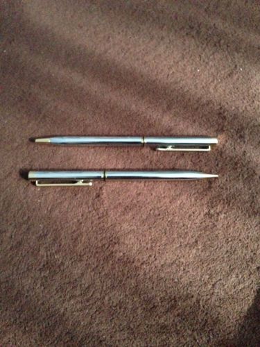 Pen And Mechanical Pencil Set Silver And Gold