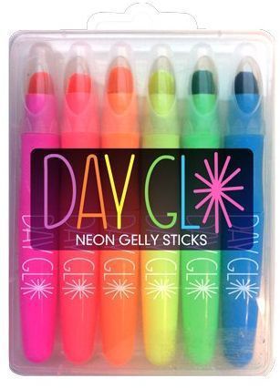 Day Glo Neon Gelly Sticks Set Of 6 Colored Perfect 133-31