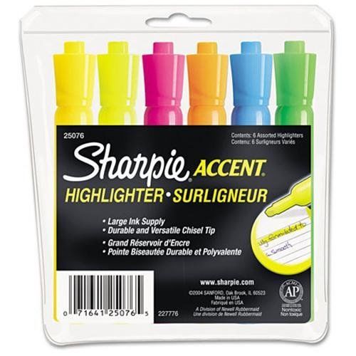 Sharpie major accent highlighters - broad marker point type - chisel (25076) for sale