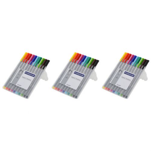 Staedtler triplus fineliner porous point pens, 0.3mm, assorted colors, 30/pack for sale