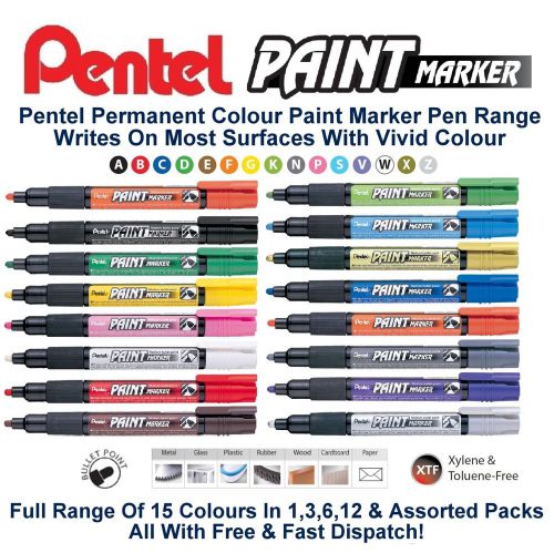 Pentel Farbe Marker-Feder-Kugelschreiber 2,5mm Metall Kunststoff Stein MMP20