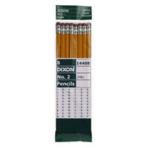 Dixon Ticonderoga Wood Cased Black Core 2 Pencils 8-Count Yellow