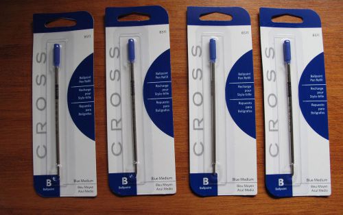 Lot of 4 Cross Blue Medium Ballpoint Pen Refills 8511 NISP NEW