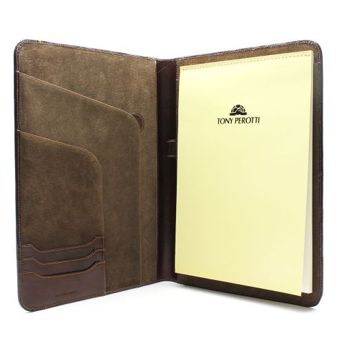 Tony perotti ultimo padfolio italian leather writing portfolio writing pad brown for sale