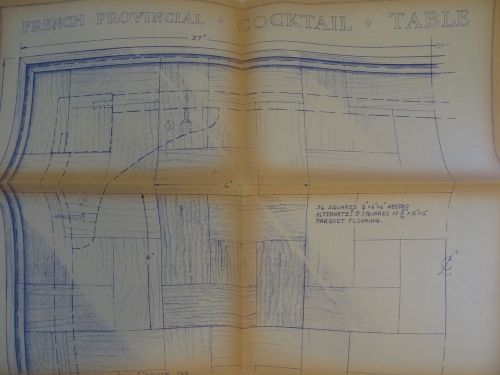 Wood Furniture Designs Blueprint  - French Provincial Cocktail Table 403 1969