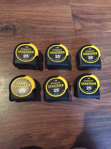 Stanley Fat Max Tape Measures LOT OF 6! 25&#039; Tape Measures Great Deal!!