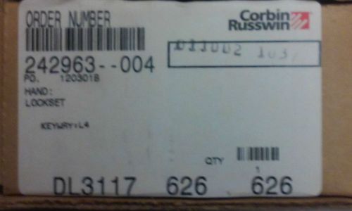 CORBIN RUSSWIN DEAD BOLT AND LOCK SET DL3117 626