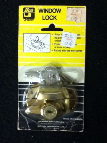 ILCO: Window Lock Brass Colored With Keys #2030355 New Old Stock