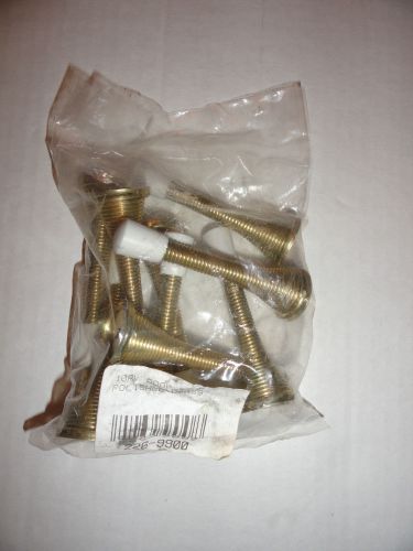 New nip 3&#034; bright brass spring door stop stoppers 10 pk pc diy bulk heavy duty for sale