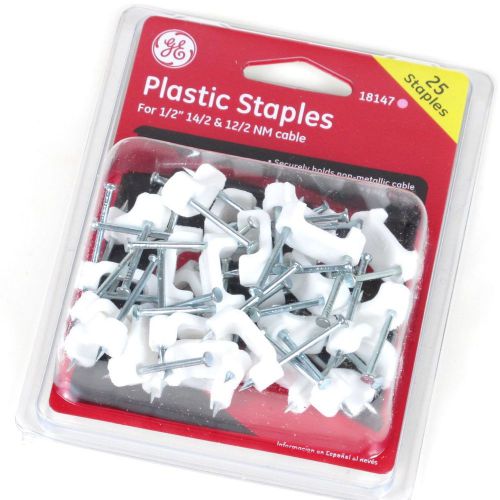 GE Plastic Staples for 14/2 and 12/2 Non-Metallic Cable - 18147 Cord Holder