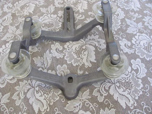 INSULATOR FELCO CASE POINT BRACKET 4 Prong GLASS Pole Line Electrical VGC