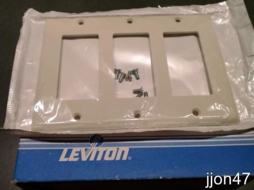 Lot 10~ Leviton 80411-T LIGHT ALMOND 3-Gang Decora WallPlates Standard Thermoset