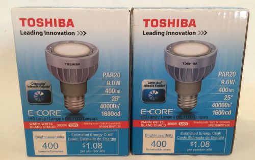 Lot Of 2 Toshiba E-Core 9W Warm White 9P20/830NFL25 LED Lamp