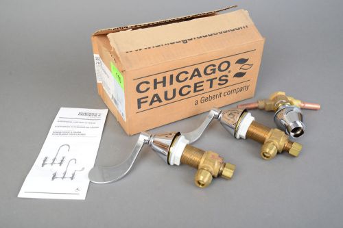Chicago faucets 785-swlesssptcp chrome deck mounted 8&#034; centerset kitchen faucet for sale
