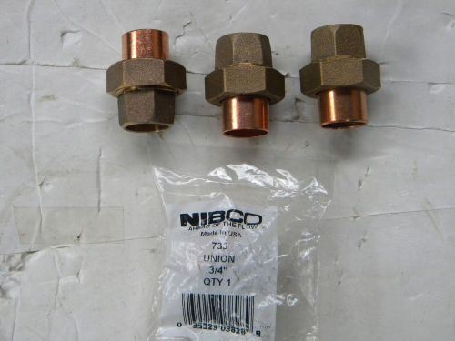 FOUR  NEW  NIBCO 3/4&#034; UNIONS - #733 -