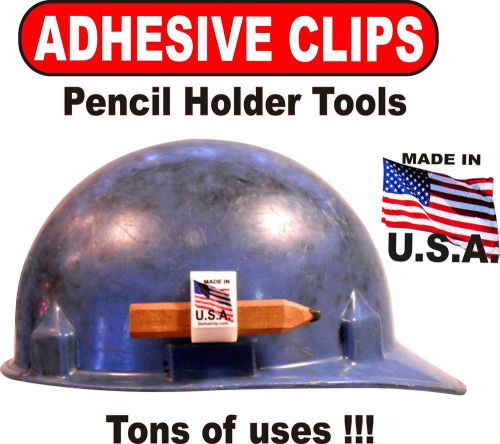 Pencil holders hard hats adhesive tools 10 pack white clips carpenter craftsman for sale