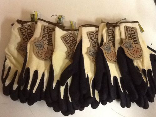 6 pairs green hands men&#039;s large garden gloves made from recycled leaves