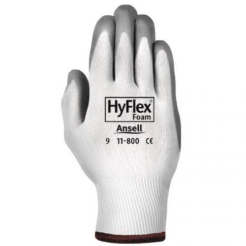 Hyflex 11-800 Gray Foam Nitrile Palm Coated, White Nylon Liner Sizes8,9 &amp;10-Pair