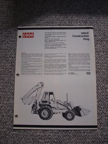 Case 680E Construction King Tractor Loader Backhoe Brochure 6 pg. Orig. MINT &#039;74