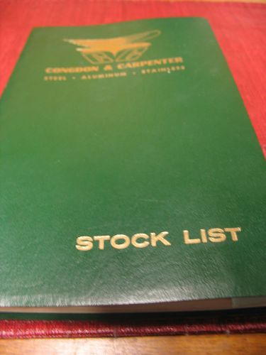 VINTAGE  &#034;  CONGDON &amp; CARPENTER   STOCK LIST  &#034;  MANUAL 1966