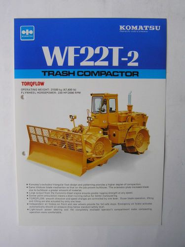 KOMATSU WF22T-2 Trash Compactor Brochure Japan