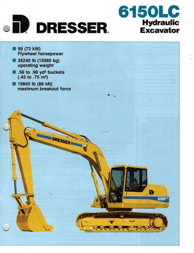 Dresser vintage 6150lc hydraulic excavator  brochure 1990 for sale