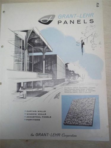 Grant-Lehr Corp Catalog~Curtain Wall/Acoustical Panels~Asbestos~1962