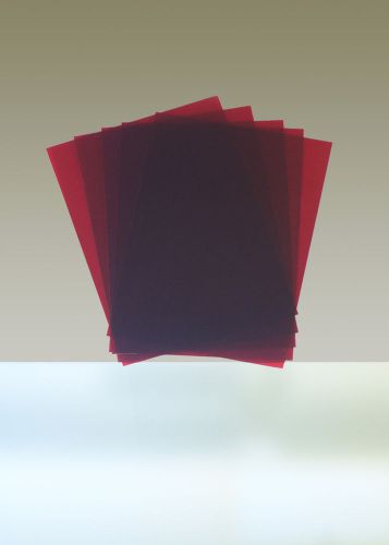 Rubylith, Lot of 5 Sheets, 11&#034; x 14&#034;, Red