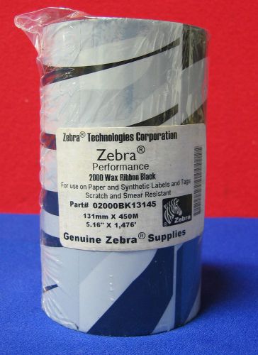 Zebra tech corp,02000bk13145,zebra performance 2000 wax ribbon black for sale