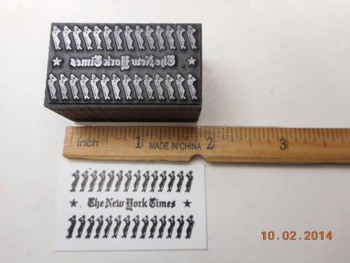 Letterpress Printing Printers Block, The New York Times, words w Men tipping Hat