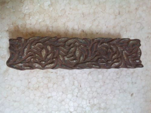 Old hand carved small flower leaf pattern single wooden textile printing block for sale