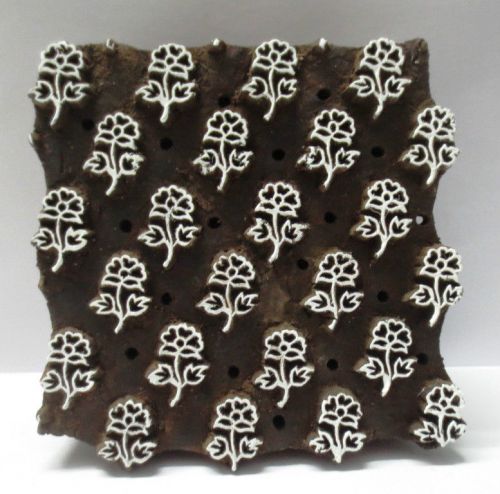 INDIAN WOODEN HAND CARVED TEXTILE PRINTING FABRIC BLOCK STAMP UNIQUE MOTIF