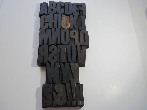 Vintage 2 1/2&#034; Wooden Print Press Print Blocks-Alphabet &amp; Spares- 41 pieces