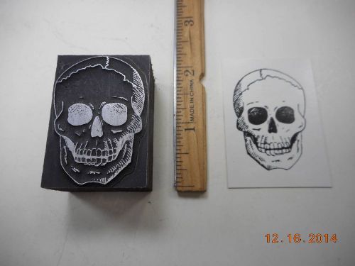 Letterpress Printing Printers Block, Human Skull with Teeth